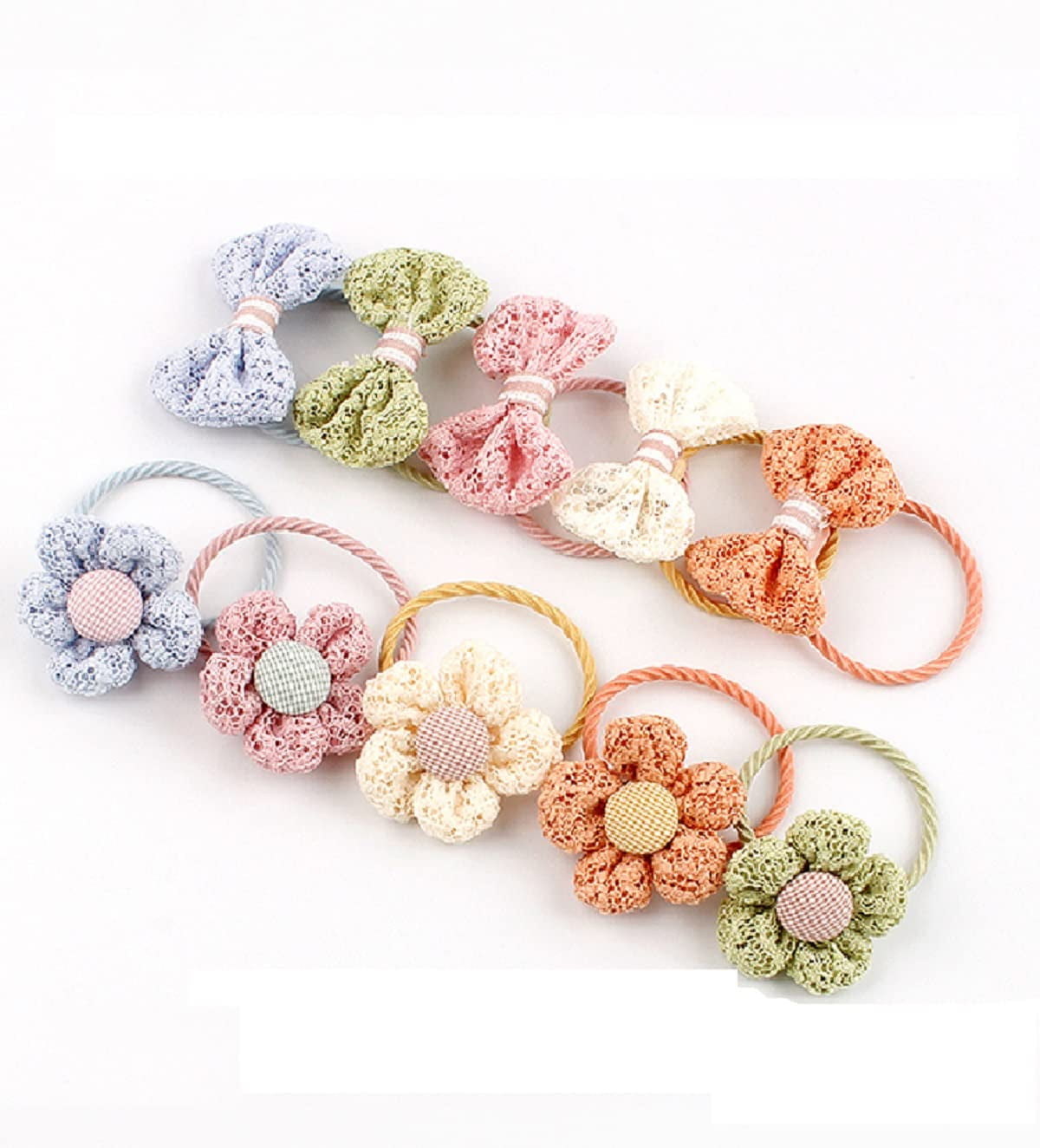 Baby Hair Ties with Bows Flower for Toddler 2 Inch Elastic Ponytail