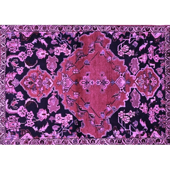 Ahgly Company Indoor Rectangle Persian Purple Traditional Area Rugs, 5' x 8'