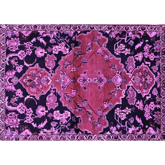 Ahgly Company Indoor Rectangle Persian Purple Traditional Area Rugs, 5' x 7'