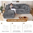 thumbnail image 4 of LLappuil 108" Sectional Sofa, Modular Sectional Couch with Right Chaise, Boneless Corduroy Cloud Sofa for Living Room Gray, 4 of 7