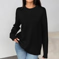 thumbnail image 2 of Annhoo Crewneck Sweatshirt Women Fall Casual Long Sleeve Pullover Shirts Ladies Baggy Solid Color Clothes, 2 of 6
