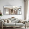 thumbnail image 4 of Arched Wall Mirror 24x20 Inch Black Metal Frame Tempered Glass Large Decorative Crystal Clear Shatterproof Mirror for Entryway Living Room Mantel Bathroom, 4 of 9