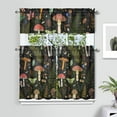 thumbnail image 4 of Colorful Mushroom Plants Kitchen Curtain Valance 3 Piece Set Short Curtain Sink Window Decor 36 Inch Small Window Treatment Tier 27.5x36 Length, 4 of 6