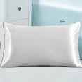 thumbnail image 5 of 2pcs Artificial Silk Breathable Comfortable Pillowcase Pillow Case  (White S), 5 of 8