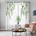 thumbnail image 5 of Eucalyptus Leaves Kitchen Curtains 84 Inch Length, Sage Green Spring Summer Botanical Grommet Top Bedroom Living Room Curtains, Light Filtering Cafe Curtain Drapes 2 Panels Set 84''x84'', 5 of 9