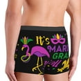 thumbnail image 5 of Kll Mardi Gras With Flamingo Men'S Cotton Boxer Briefs Underwear-X-Large, 5 of 9