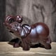 thumbnail image 1 of Ebony wood carved solid wood elephant figurine, a pair of elephants, a housewarming gift for the living room, a new home opening gift, or a gourd elephant., 1 of 4