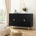 thumbnail image 3 of HLR Black 48" Modern Accent Sideboard Buffet Cabinet with 4 Doors Storage & Shelves for Kitchen, 3 of 8