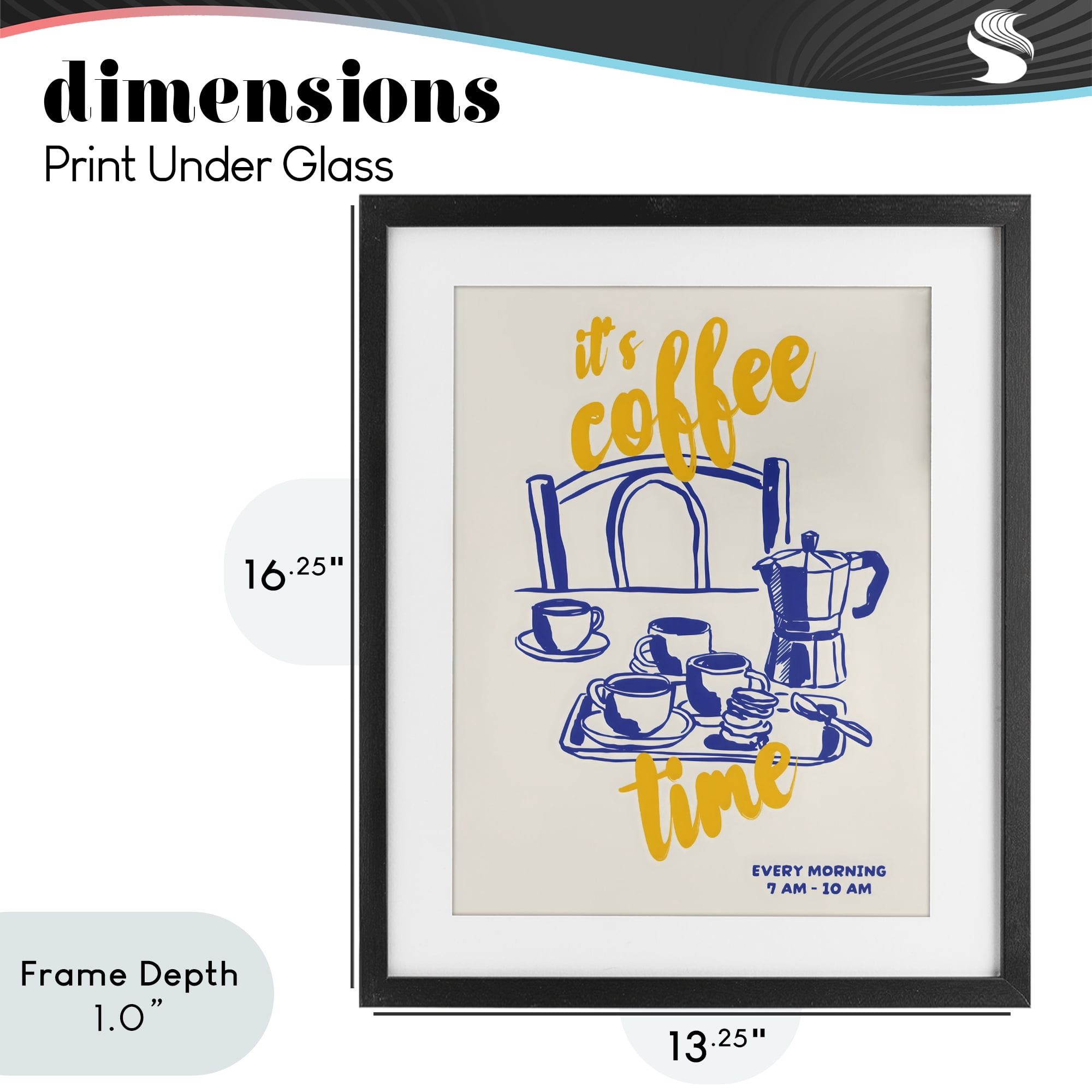 Stupell Industries It's Coffee Time Breakfast Ritual Black Framed Print Under Glass, design by The Prints Vibe
