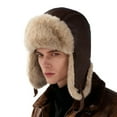 thumbnail image 4 of Fgnfyis Leather Winter Trapper Hat with Ear for Outdoor Motorcycle Skiing Cold Weather Warm Lined Hats for Men and Women BW2, 4 of 4