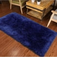 thumbnail image 3 of Lochas Soft Fluffy Rugs Faux Sheepskin Area Rug for Bedroom Living Room Bedside Carpet Nursery Washable Floor Mat,3'x5',Dark Navy, 3 of 5