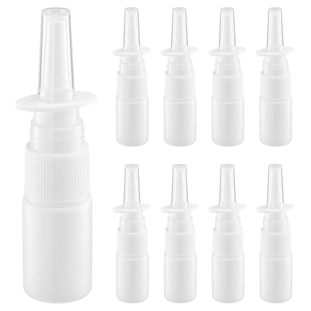 20 frascos de aerosol nasal, frascos de aerosol de niebla vacíos, tamaño viaje, frascos de aerosol de plástico (10 ml)
