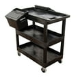 thumbnail image 2 of FSE 373-EC111-B-OUTRIG 32" x 18" Tub Cart - Three Shelves with Outrigger Utility Cart Bins, 2 of 3