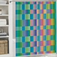 thumbnail image 6 of Chilfamy Retro Checkered Shower Curtain Colorful Geometric Modern Rainbow Minimalist Groovy Simple Bright Aesthetic Home Bathroom Decor Waterproof Fabric with Plastic White, 6 of 7
