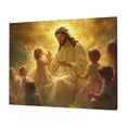 thumbnail image 3 of CozyNet Jesus Blessing Children, Glowing In Golden Light Surrounded By Peaceful Divine Rays Wall Art Prints With Frame Canvas Perfect for Living Room & Bedroom, Ready to Hang, Wall Decor 16"x20", 3 of 10