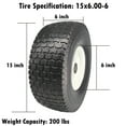 Flat free lawn mower tires 15x6 00 6 with 3 4 5 8 bearings 3 center
