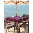 thumbnail image 2 of Outdoor Tablecloth with Umbrella Hole and Zipper, Purple Boho Square Table Cloth 54x54 Inch Waterproof Tablecloth, Country Abstract Geometric Ethnic Aesthetic Picnic Table Cover for Patio Camping, 2 of 7