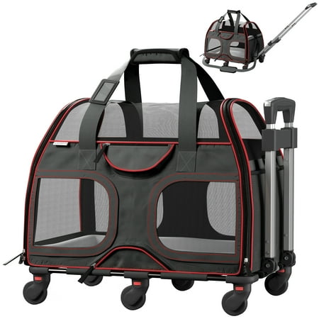 UPC: 0850035093047 | Katziela Luxury Rider PRO Pet Carrier with Removable Wheels and Double Telescopic Handle