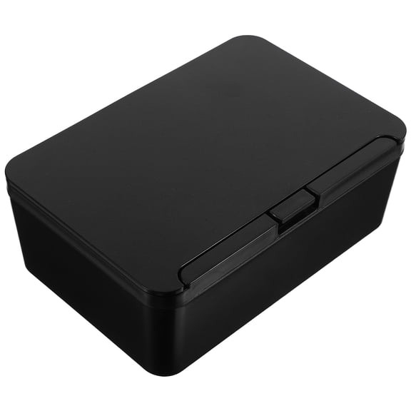 NICEXMAS Black Rectangular Tissue Box with Flexible Lid for Easy Access and , Dry Tissue Storage Solution