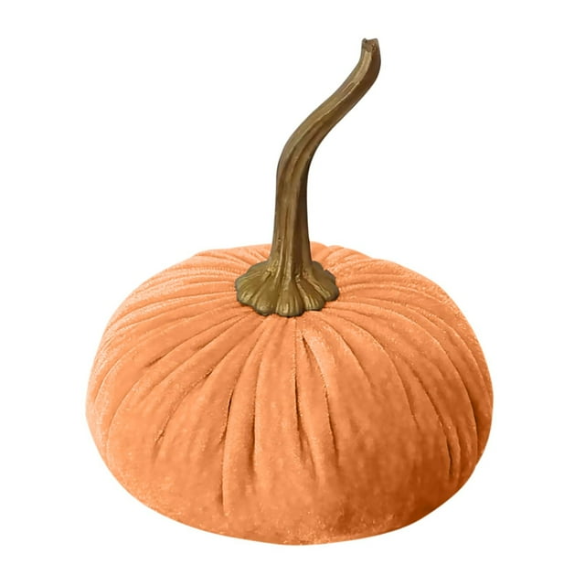 Handmade Velvet Decorative Pumpkin Ornament Elegant Autumn Home Desktop