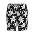 thumbnail image 3 of Yiaed Lilies Flowers for Men's Soft Sleep Pajama Short Lounging Pajama Shorts-4X-Large, 3 of 8