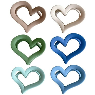 Masteelf 6pcs Acrylic Hair Clips Heart Hair Claw Clips Minimalist Hair Styling Tools for Women