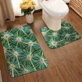 thumbnail image 2 of Xecao Thorns Of Macro Cactus 2-Piece Vintage Seamless Anti-Skid Mat Set, featuring a stylish pattern for a safe and elegant toilet rug experience, 2 of 6
