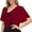Red, variant on LADIGASU Women's Solid Color Sleeve Round-Neck Netting Blouses