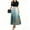 Light Blue, variant on TQWQT Work Dresses for Women 2025 Short Sleeve Floral Print Modest Maxi Dresses Empire Waist Flowy Patchwork Ruffle Hem A Line Dress Plus Size Teacher Outfits Black S
