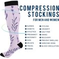 thumbnail image 4 of GZHJMY Lavender Compression Socks, Women Men Long Stocking (20-30mmHg), Travel Knee High Stockings for Athletic Sports,Running,Cycling,Nursing, 4 of 7