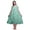 Aquamarine Green2, variant on Seaweed Green Floral Leaves,Rose & Miosotis Mid Calf Nightwear Ladies Cotton Printed Sleeveless Night Gown Maxi Dress XXX-Large