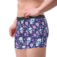 thumbnail image 2 of Balery Skull Purple Flower Calzoncillos bóxer para hombre, ropa interior de algodón suave y transpirable con cinturilla de nailon-X-Large, 2 of 5