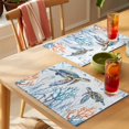 thumbnail image 4 of Sea Turtle Placemats Set&nbsp;of&nbsp;8 Seagrass Coral Starfish Jellyfish Ocean Retro Heat Insulation Washable Place Mats, Rustic Non-Slip Table Mats for Dining Table Party Kitchen Decor,13x19 Inch, 4 of 9