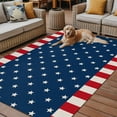 thumbnail image 2 of Fsddascl Independence Day American Flag Outdoor Rug for Patio/Deck/Porch, Non-Slip Large Area Rug 5 x 8 Ft, White Star Red Stripes Indoor Outdoor Rugs Washable Area Rugs, Camping Rug Carpet, 2 of 5