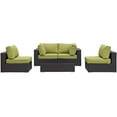 thumbnail image 4 of Modway Convene 5 Piece Outdoor Patio Sectional Set in Espresso Peridot, 4 of 8