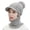Grey, variant on Winter Warm Elastic Soft Ear Protection Knitted Scarf Mask Hat Fleece Lined Beanie Hat one-Piece Hat for Women