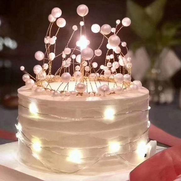 AURARMLET 3Pcs Delicate Design Metal Cake Crown Toppers for Dessert and Theme