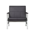 thumbnail image 2 of Studio Designs Home, Black, Modern Atlas Accent Chair for Living Room Bedroom, Bonded Leather,, 2 of 6