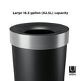 thumbnail image 4 of Umbra 16.5 gal Vento Plastic Lid Kitchen Trash Can, Black, 4 of 11