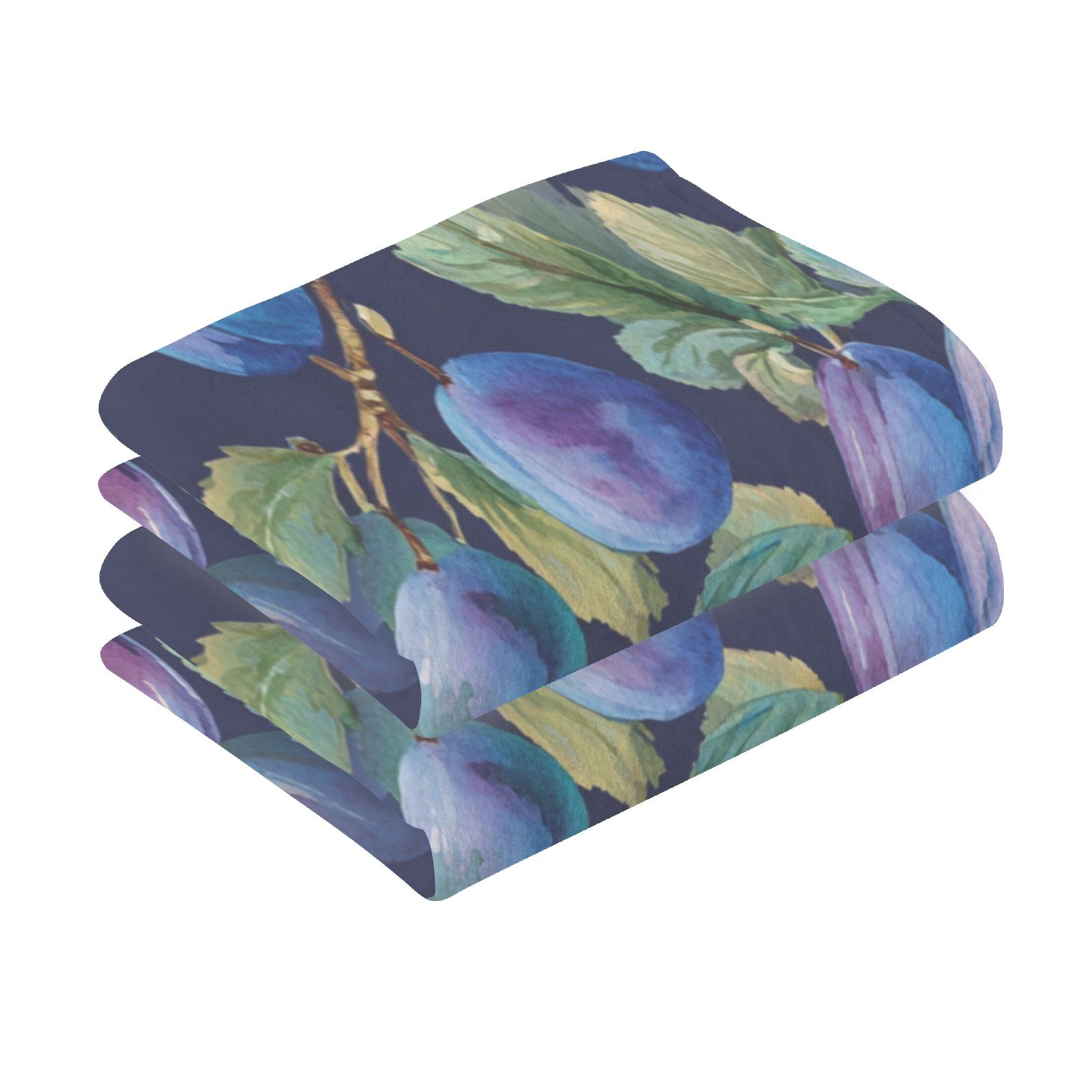 2 Pieces of Cotton Towel Face Towel Set Hand Towel Bath Towel Cotton Bath Towel Sets Plums