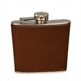 thumbnail image 2 of KuzmarK 6 oz. Leather Flask Set in Rose Wood Presentation Box -  Football Skin, 2 of 2