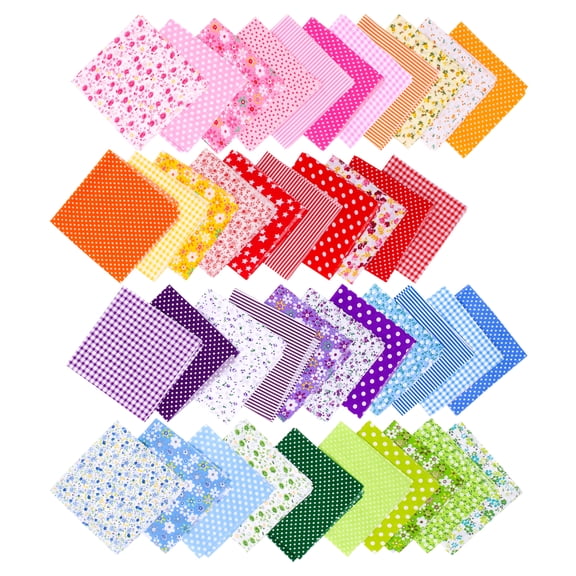 42Pcs 10x10 Inch Cotton Fabric Squares Precut Quilting Bundles, 100% Cotton Multi-Color Floral Dot Printed Craft Fabric for DIY Sewing Scrapbooking Patchwork Projects(6 Colors )