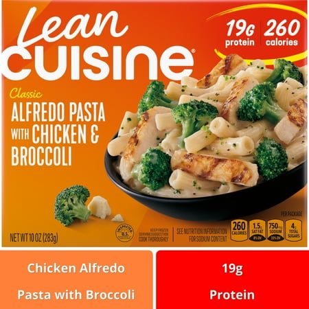 Lean Cuisine Chicken Alfredo Pasta with Broccoli Microwave Meals for Lunch or Dinner, 10 oz (Frozen)