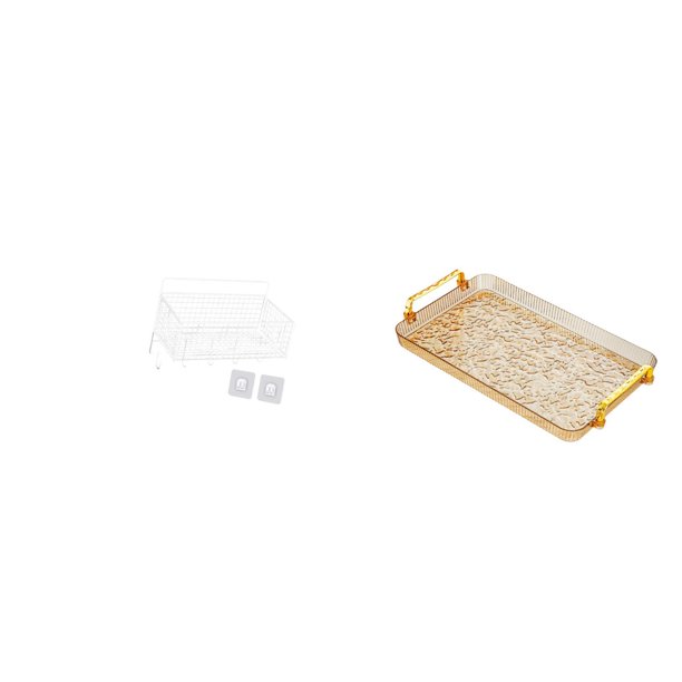 Cesta de almacenamiento colgante,Cesta organizadora de pared colgante tipo armario,Estantes de pared estilo rústico,Bandeja para servir,Bandeja de cocina rectangular con asa