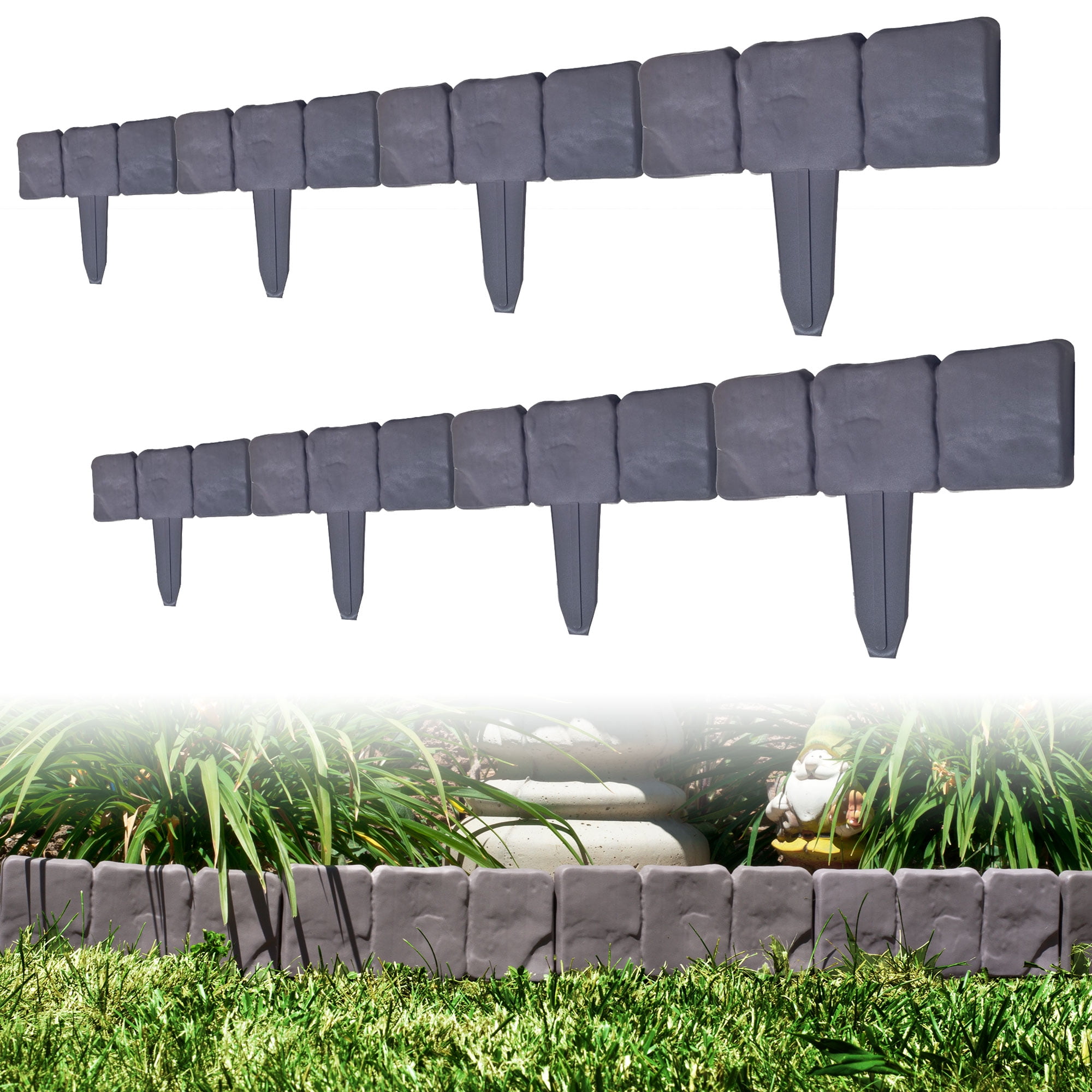 Suncast Easy Install 10 Ft Garden Lawn Stone Color Landscape