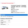 thumbnail image 2 of Fuel Injector Connector - Compatible with 2000 - 2009, 2011 - 2012 Dodge Durango 2001 2002 2003 2004 2005 2006 2007 2008, 2 of 2