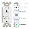 thumbnail image 5 of GREENCYCLE 2 PK 20A / 125V Tamper Resistant GFCI Outlet Decor Receptacle with LED Indicator Decorative Wall Plates Screws Included Residential and Commercial Grade ETL Certified White, 5 of 7