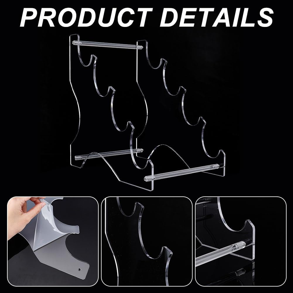 4-Tier Sword Stands 11.85x7.76x11.85 Inch Acrylic Sword Katana Holder Stands Bracket Samurai Sword Display Easels Desktop Lightsaber Stand for Swords Light Saber Clear