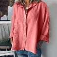 thumbnail image 2 of Women Linen Shirt Blouses for Women Casual Tshirts Shirts Graphic Vintage Oversized Athletic Tops Women 3X, 2 of 6