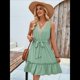 thumbnail image 5 of Vestidos de Verano para Mujer, Sin Mangas, Informales, Holgados, con Vuelo, Midi Verde S, 5 of 10